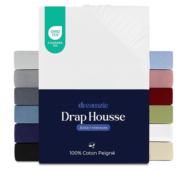 Dreamzie Drap Housse 160x200 cm Coton Premium