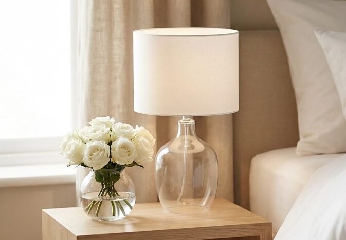 lampe de chevet dans une belle chambre