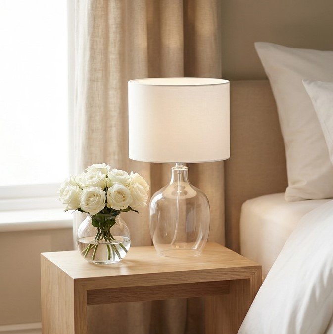 lampe de chevet dans une belle chambre