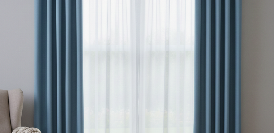 décoration - Les rideaux bleu