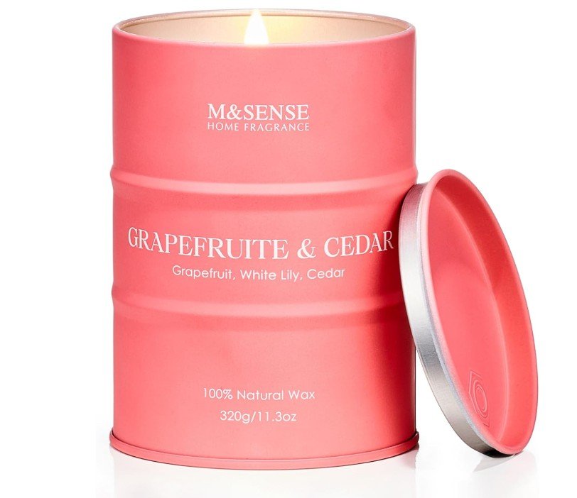 bougie parfumées cedre et pamplemousse